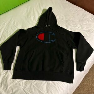 Champion Black Pullover with Iconic Logo